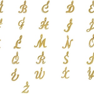 Agregue un dije con letra cursiva personalizada en oro o plata: collares con iniciales con piedra de nacimiento personalizada