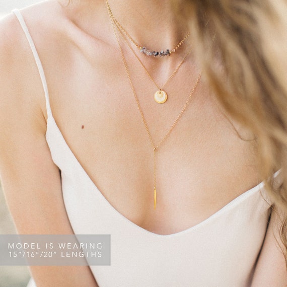 Collana A Y Goccia In Cristallo Vintage - Catena Lunga Lariat Oro Con CZ - Gioiello Minimalista Per Donne E Ragazze - Regalo Elegante Boho Chic - 3