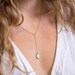 Dainty Pearl Drop Necklace, Minimalist Gold Filled Lariat, Bridesmaid Gift for Her, Rose Bridal Party Jewelry, Simple Layering Y Necklace 