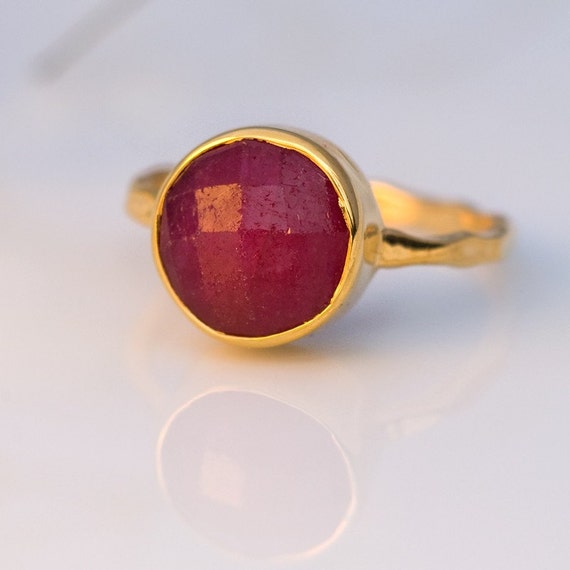 ruby ring gold july birthstone ring stackable gemstone ruby ring gold july birthstone ring stackable gemstone