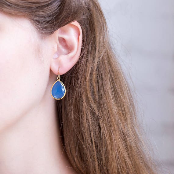 Shop Rubans Silver Plated Drop Earrings With Blue Stone And American  Diamonds Online at Rubans