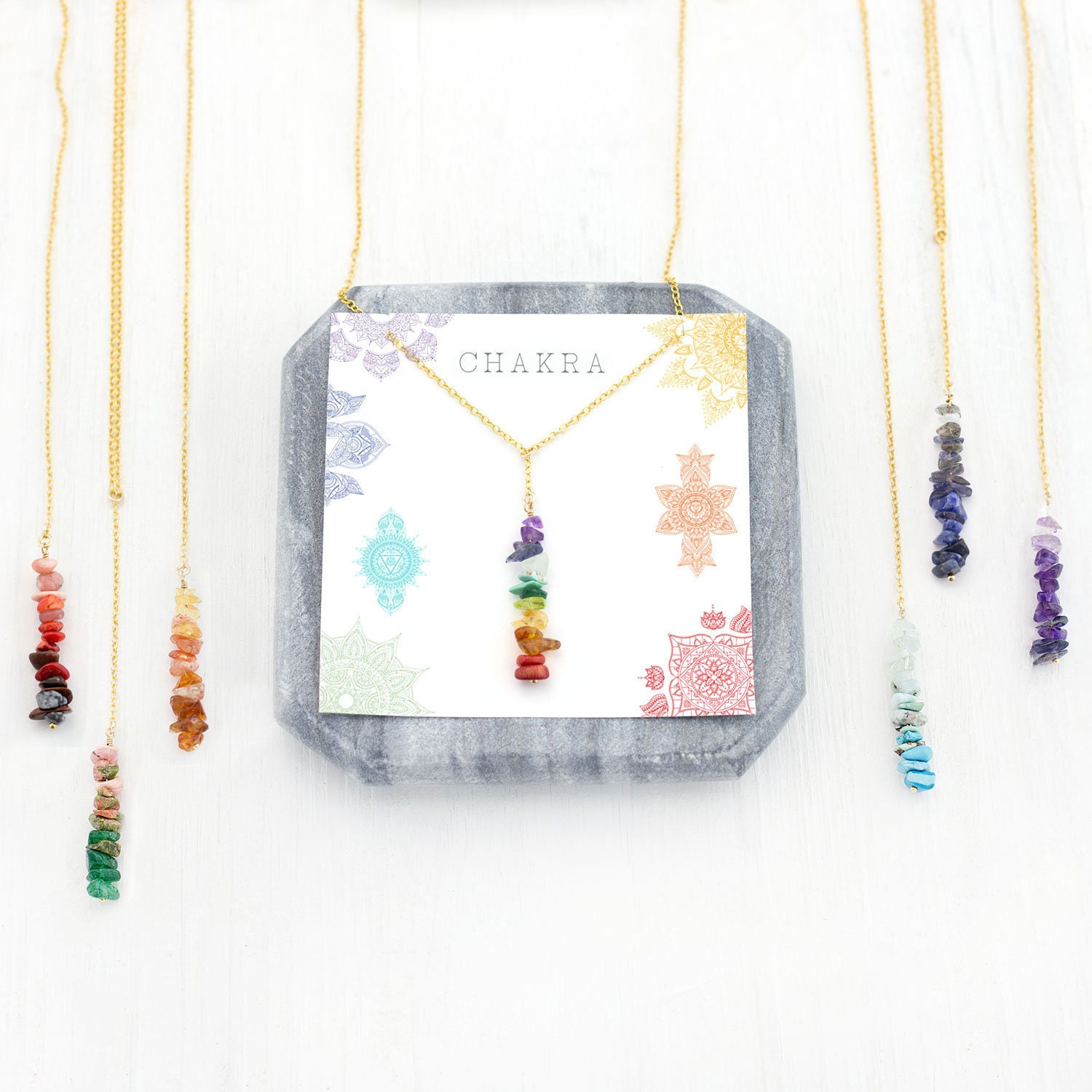 Chakra Crystals Necklace, Necklace, 7 Chakra Pendant Necklace