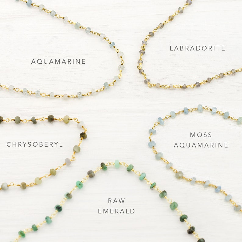 Green Raw Emerald Beaded Gemstone Choker Necklace Gold, Handmade Beaded Necklace, Delicate Dainty Layering Necklace, Boho Gemstone Jewelry image 2