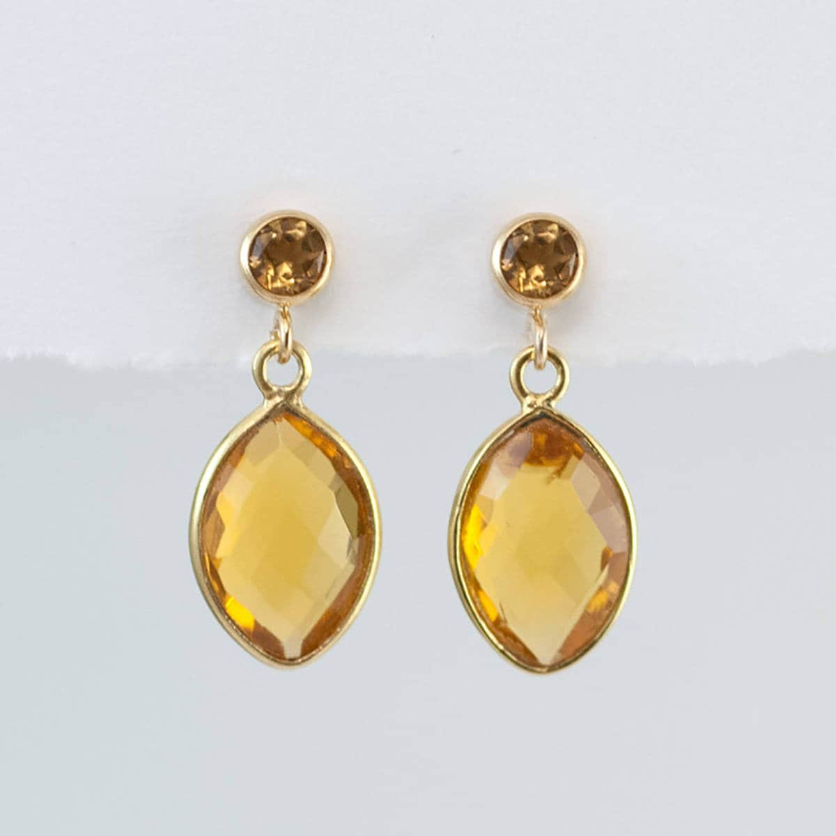 Citrine Earrings, November Birthstone Earrings, Gold Earrings, Small ...