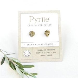Rohe Pyrit Bergkristall Ohrstecker, Sterling Silber Edelstein Ohrstecker, Kristall Ohrringe, Fools Gold Chakra Ohrringe