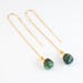 Raw Emerald Gemstone Drop Earrings, Natural Emerald Threader Earrings, May Birthstone Earrings, Gold Filled Birthday Gift for Her 