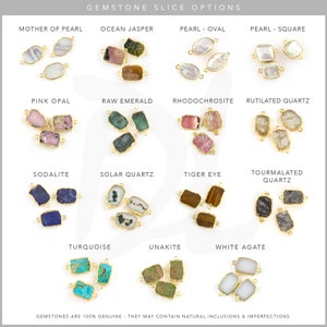 Raw Slab Crystal Necklaces, Gemstone Choker Slice Connector Pendant, Natural Genuine Energy Stone Jewelry image 4