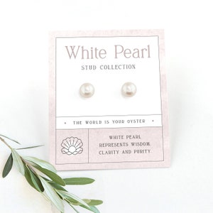 Small Dainty Minimalist Pearl Stud Earrings Silver, Minimalist Bride, Bridesmaid Proposal Gift, White 6mm Round Pearl Studs, Wedding Jewelry