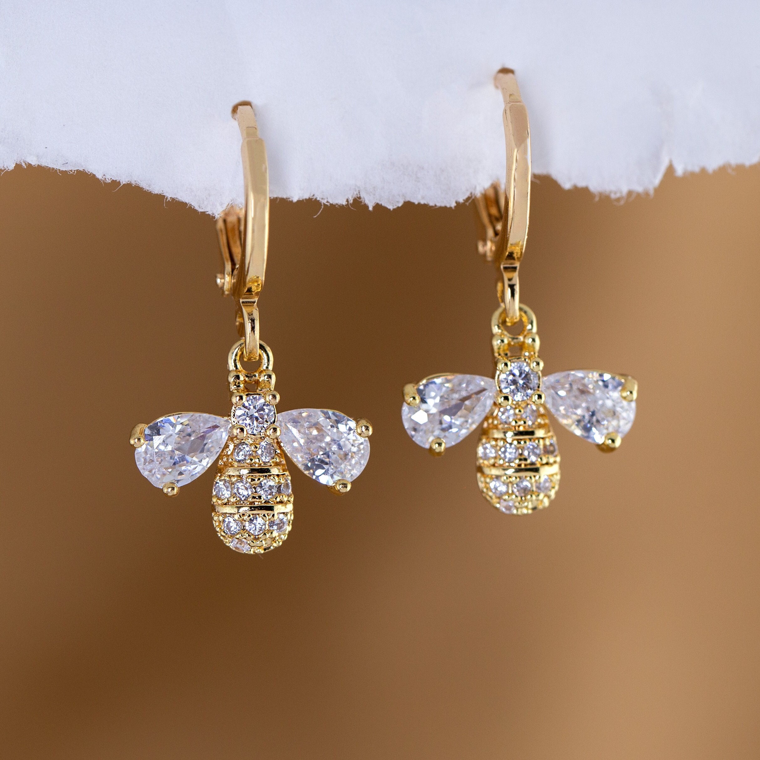 Bumble bee shop hoop earrings