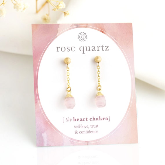 Natural Pink Rose Quartz Drop Women Dangle Earrings Stud Earring Holiday  Wedding | eBay