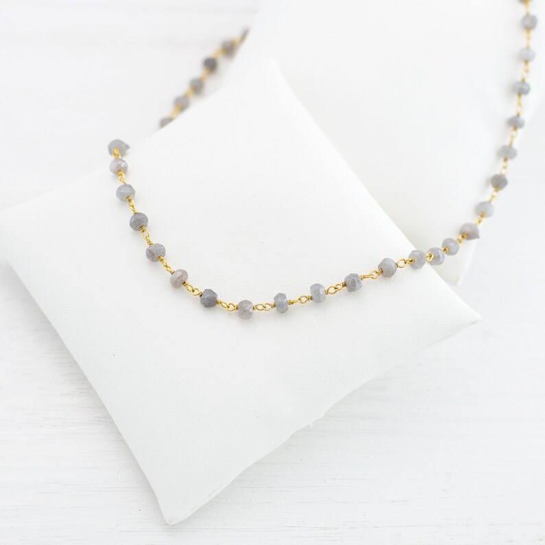 Delicate Natural Moonstone Necklace Handmade Jewelry June Etsy