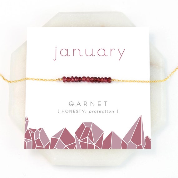 Inspirational January Birthstone Necklace Garnet Necklace | Etsy