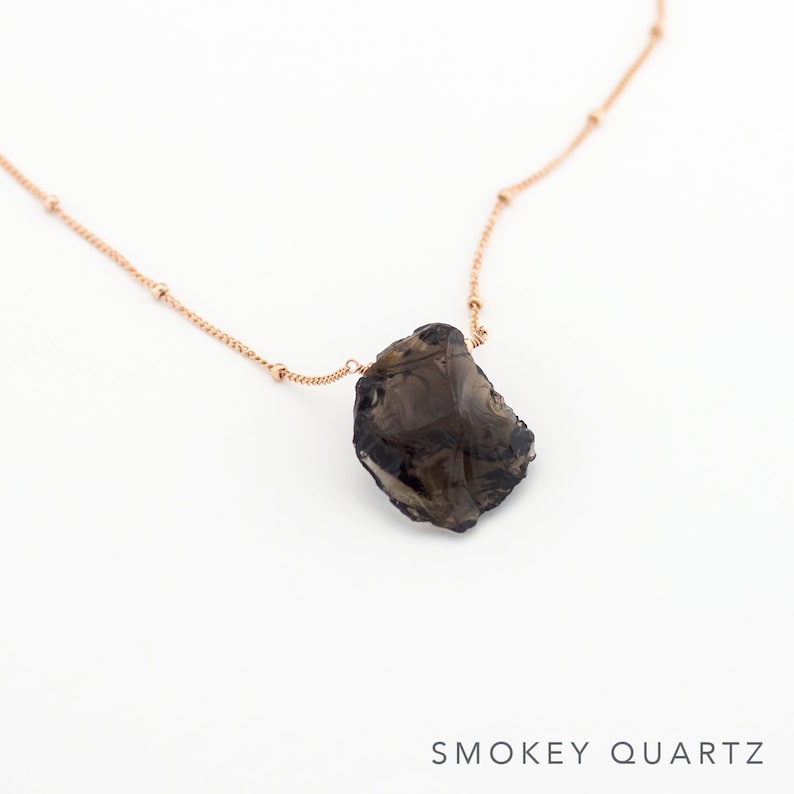 NK-ST Gold Satellite Chain Raw Citrine Necklace Raw Crystal Nugget Rough Gemstone Necklace Boho Gift Ideas November Birthstone Jewelry