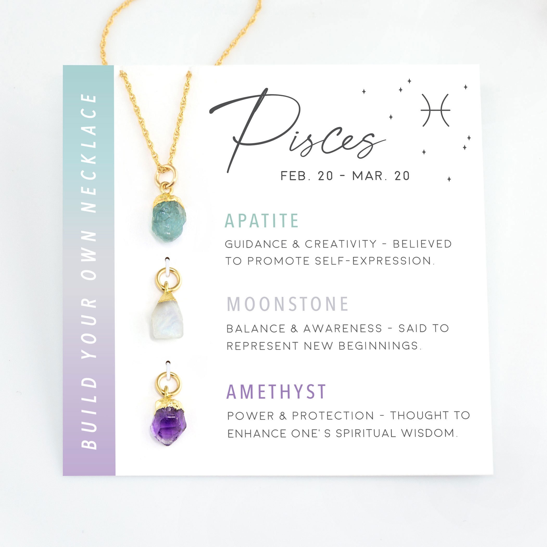 Pisces Raw Crystal Necklace 