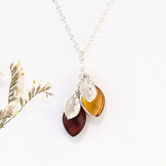 mother's day child birthstone necklace