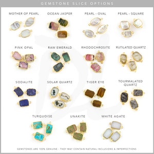 Gemstone Slice Connector Necklace, Gemstone Choker, Layered Necklaces, Electroformed Slice, Gold Necklace, Layering Jewelry, NK-GS imagem 4