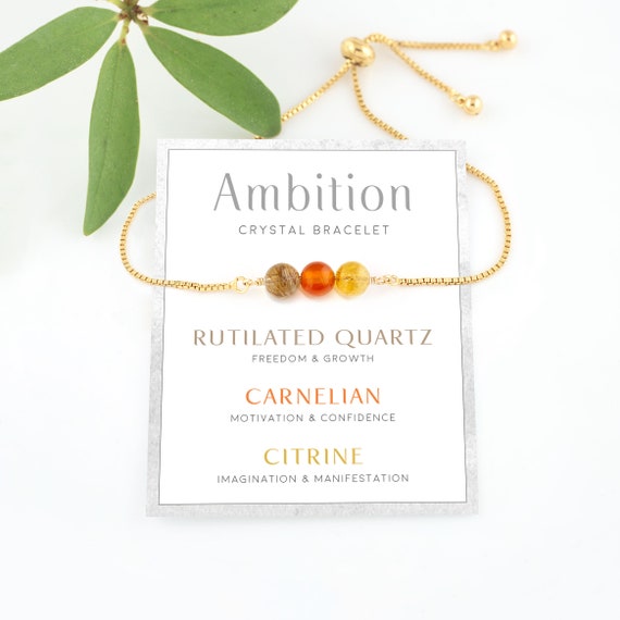 Ambition Crystals, Empowerment Bracelet, Confidence Boosting Gift, Graduation Gift for Her, Changing Job Gift for a Friend, You Go Girl Gift