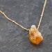 Burnt Orange Raw Citrine Necklace, November Birthstone Jewelry, Gold Satellite Chain, Gemstone Necklace, Raw Crystal Nugget, Boho Gift Ideas 