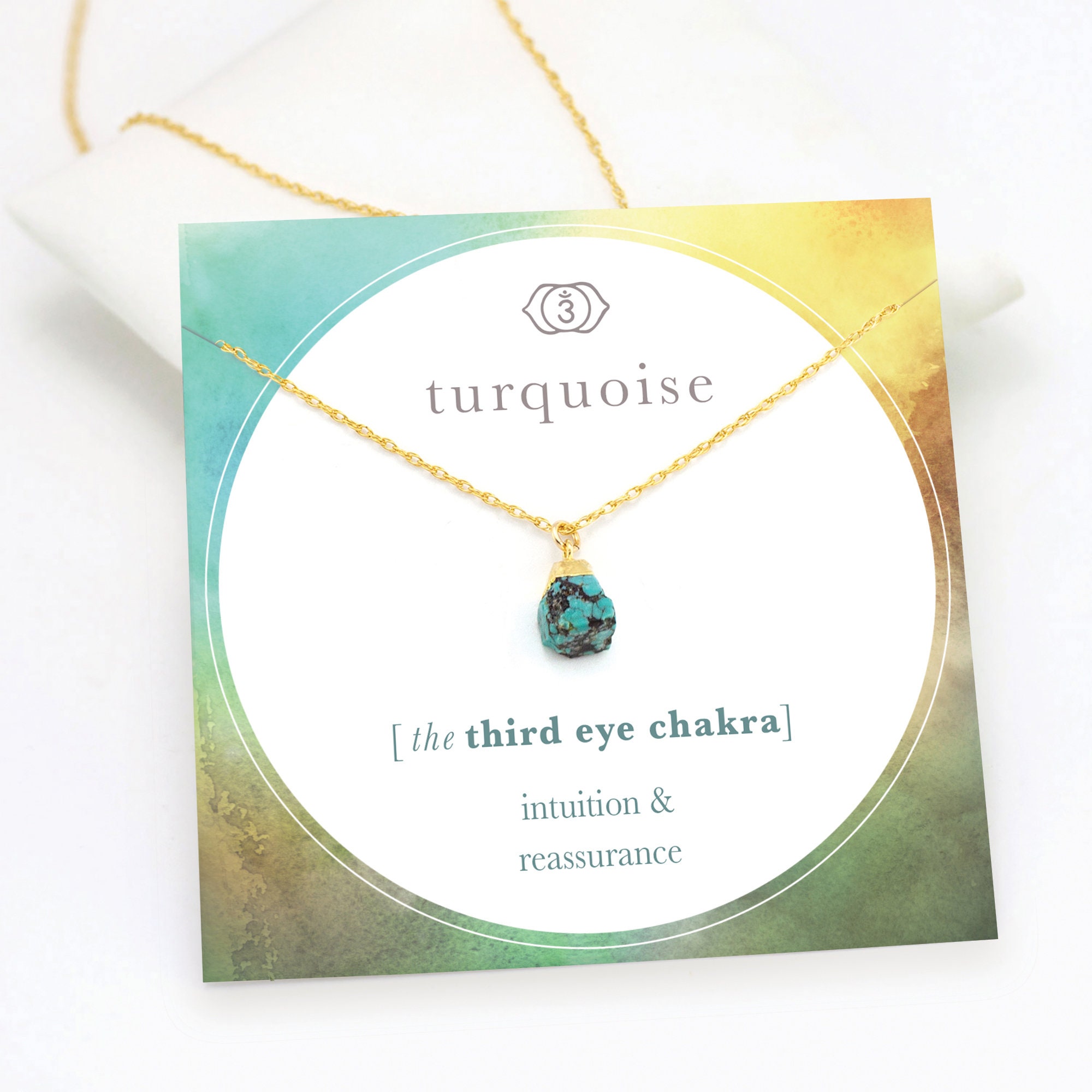 Dainty Turquoise Stamped Necklace- Sterling Silver and Natural Royston –  Myopic Void