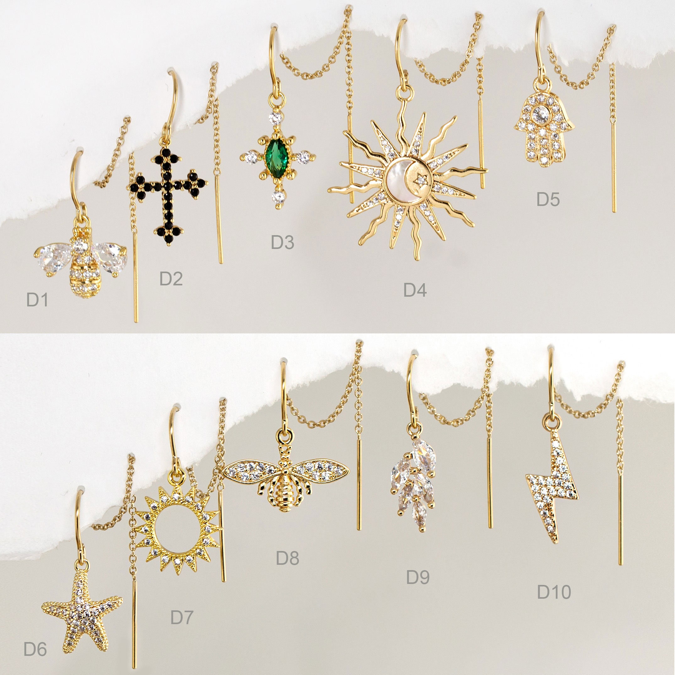 LETTER THREADER EARRING (ONE PIECE) | bliss-j