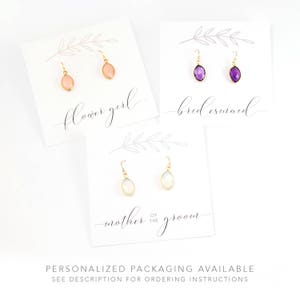 Birthday Gift from Daughter, Gold Dangle Personalized Kids Birthstone and Initials Cascade Earrings for Mom, Thoughtful Custom Gift for Mom image 9
