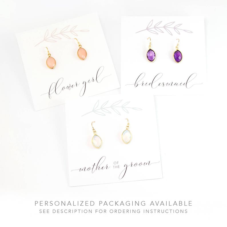 Birthday Gift from Daughter, Gold Dangle Personalized Kids Birthstone and Initials Cascade Earrings for Mom, Thoughtful Custom Gift for Mom image 9