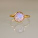Rainbow Moonstone Ring Gold, June Birthstone Ring, Solitaire Ring, Gemstone Ring, Stacking Ring, Round Ring, Gift For Her, Boho Ring 