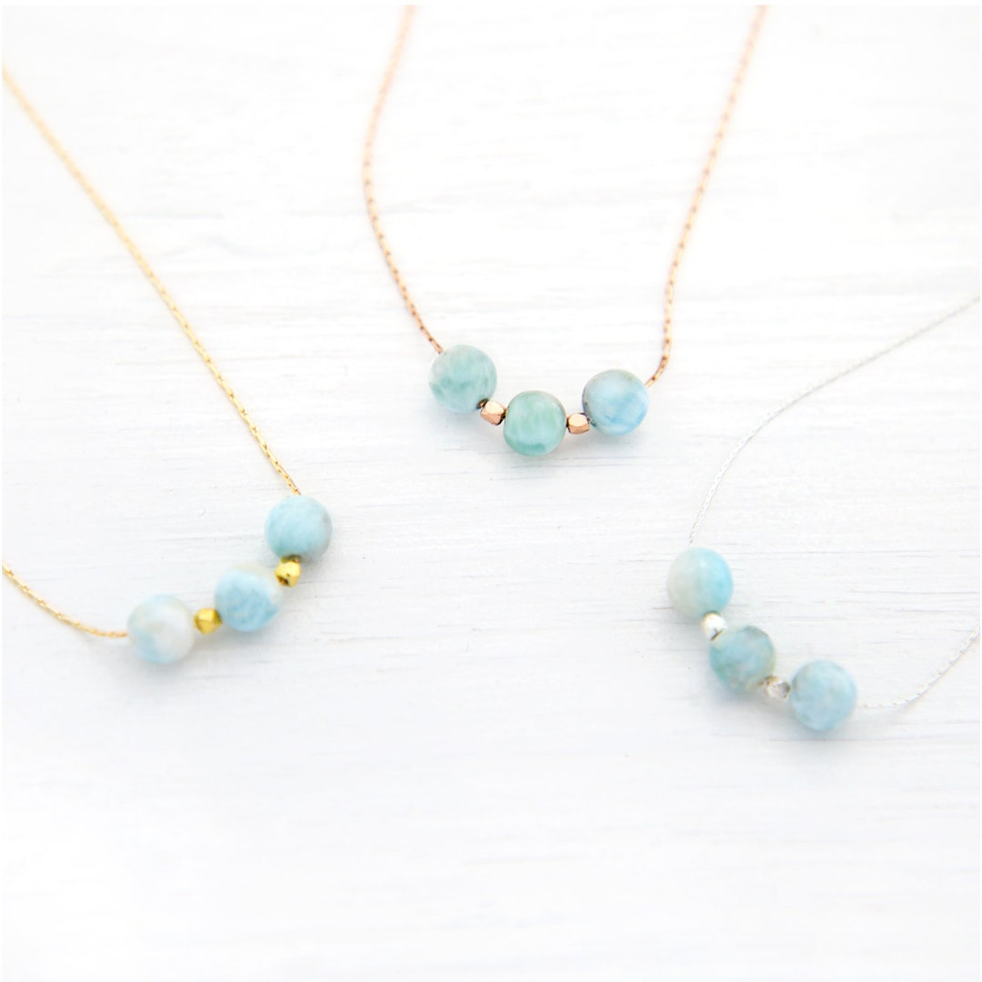 Simple Gemstone Necklace, Sterling Silver, Rose Gold, Gold Filled ...