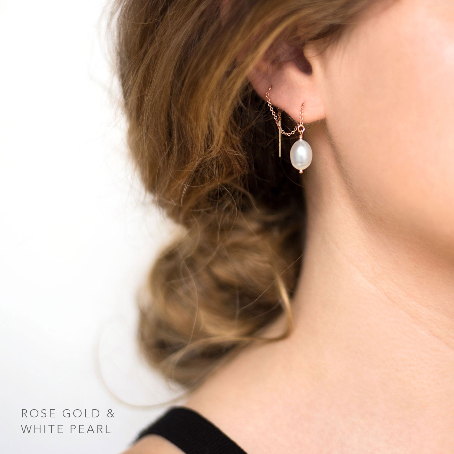 Pearl Threader Earrings - Abrielle, Ana Luisa