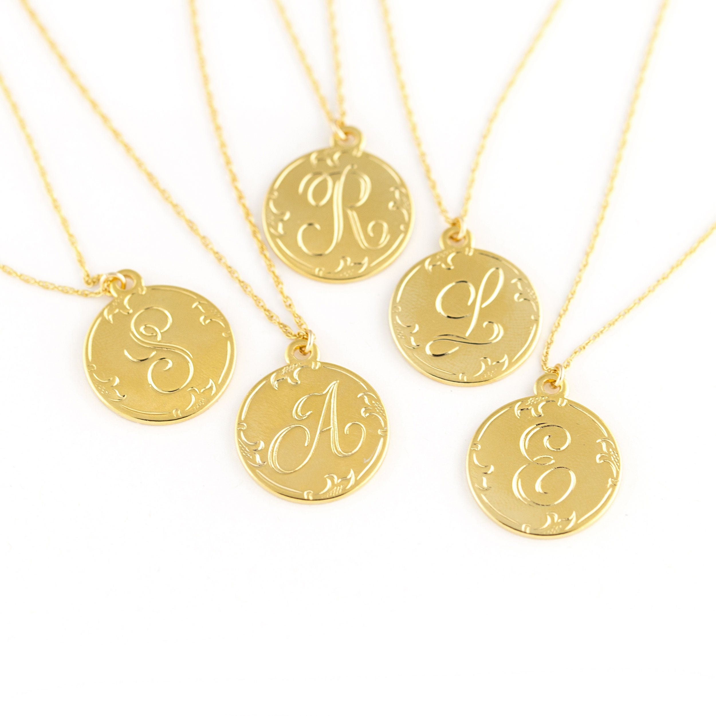 Custom Engraved Monogram Initial Pendant