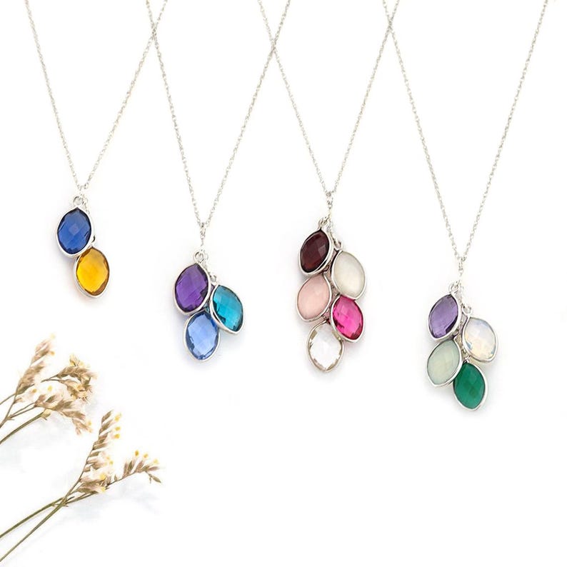 Personalized Jewelry Gift for Mom from Husband For Christmas, Birthstone Necklace for Mom, Custom Necklace For Mom, Kid Initial Jewelry image 11