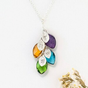 Personalized Jewelry Gift for Mom from Husband For Christmas, Birthstone Necklace for Mom, Custom Necklace For Mom, Kid Initial Jewelry image 10