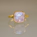 Rainbow Moonstone Ring Gold, June Birthstone Ring, Gemstone Ring, Stacking Ring, Bezel Ring, Statement Ring, Unique Ring