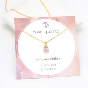 Rough Rose Quartz Necklace,  Love Crystal Necklace, Natural Raw Quartz Stone, October Birthstone Jewelry, Heart Chakra Necklace