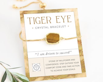 Tiger Eye Bracelet, Crystal Bracelet, Summer Gift, Graduation Gift, New Job Gift, New start Gift, motivational jewelry, believe in yourself