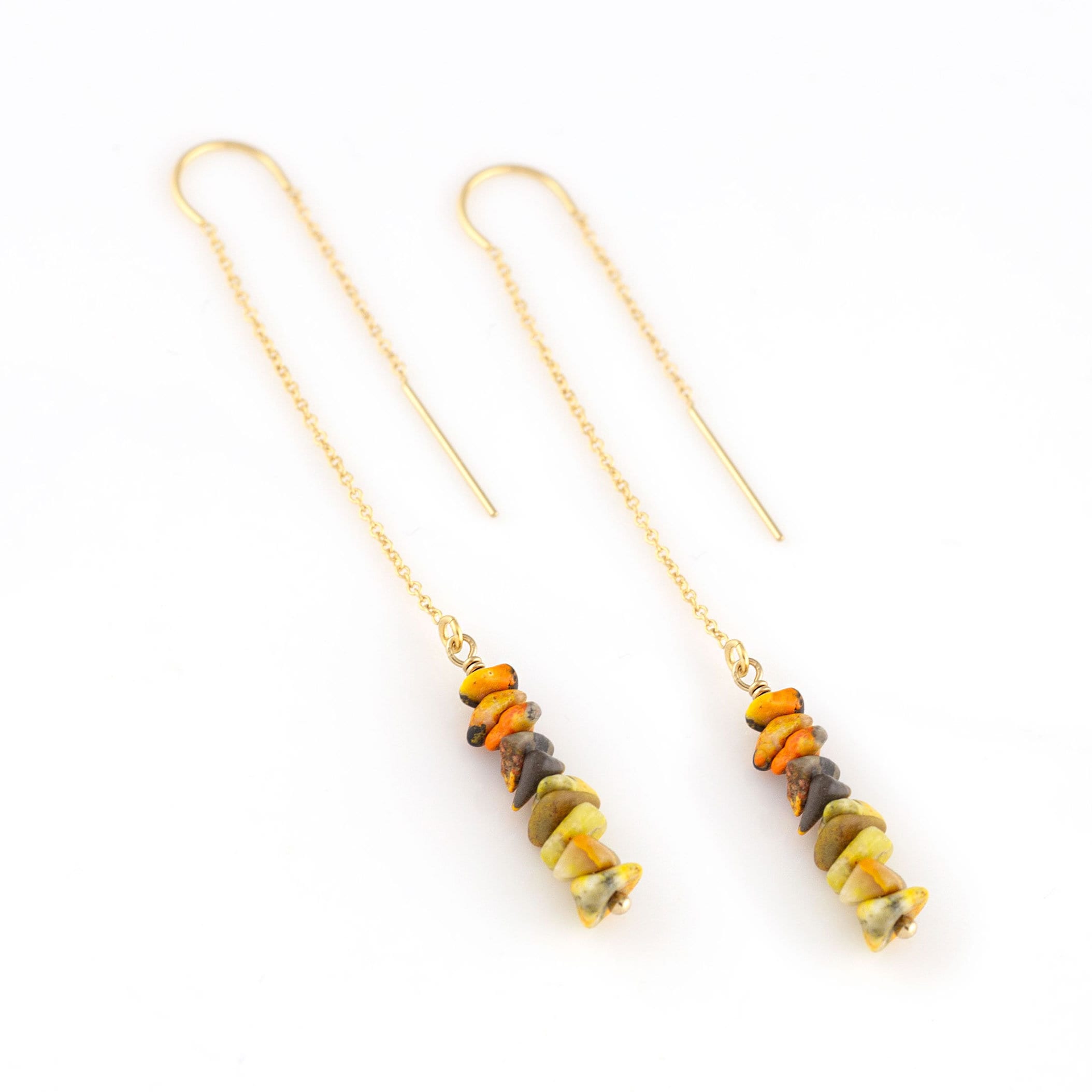 Gold Threader Earrings - Long Chain Earrings 14K Gold Filled