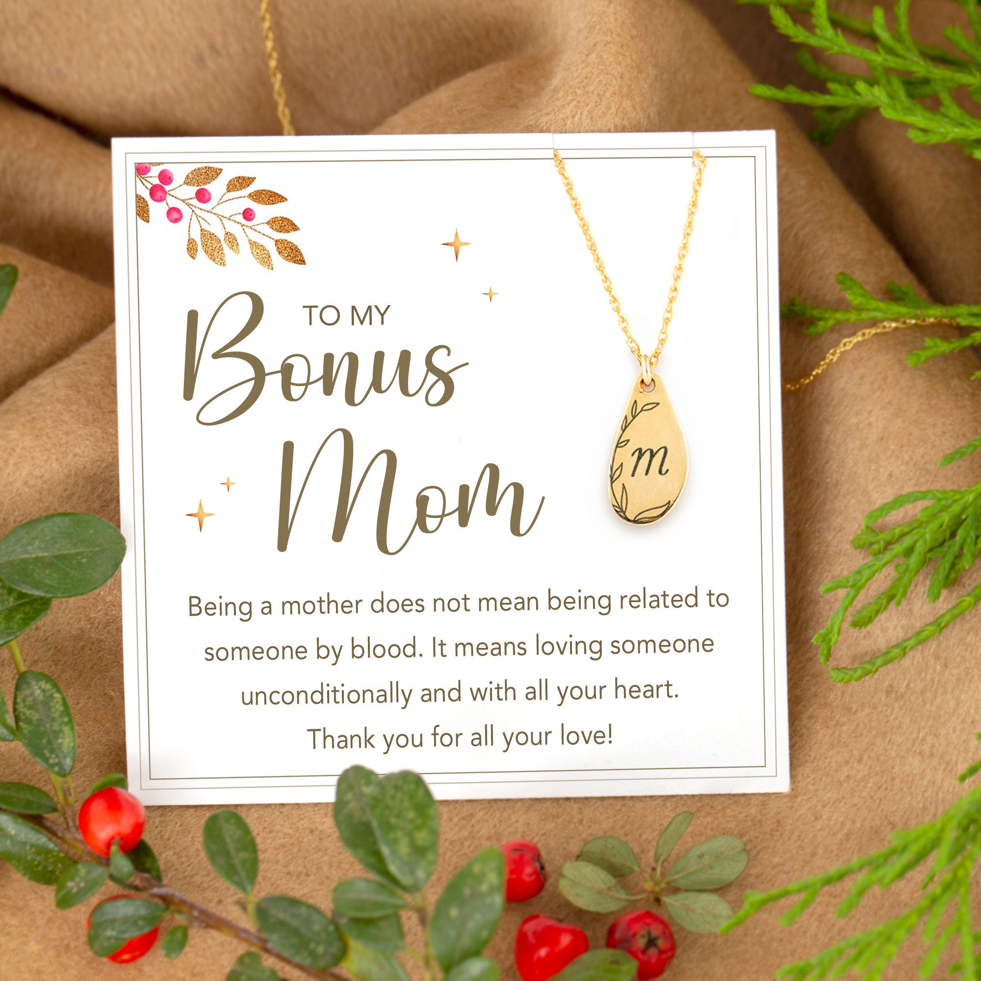 REWIDPARTY Bonus Mom Ornament You are My Bonus Mom Christmas Tree  Decorations Xmas Keepsake Gifts for Stepmom from Daughter or Son 3 Circle  Ceramic