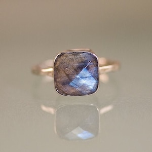Pear Labradorite Ring, Solitaire Ring, Gemstone Ring, Teardrop Ring, Celestial Jewelry, Aurora Borealis, Stone Gift, Flashy Gemstone image 4