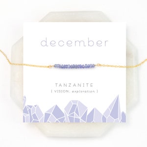 December Birthstone Necklace, Beaded Tanzanite Jewelry, Summer Wedding, Small Stone Necklace, Purple Gemstone, Celestial Necklace, NK-DB