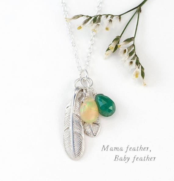 baby birthstone necklace for mom
