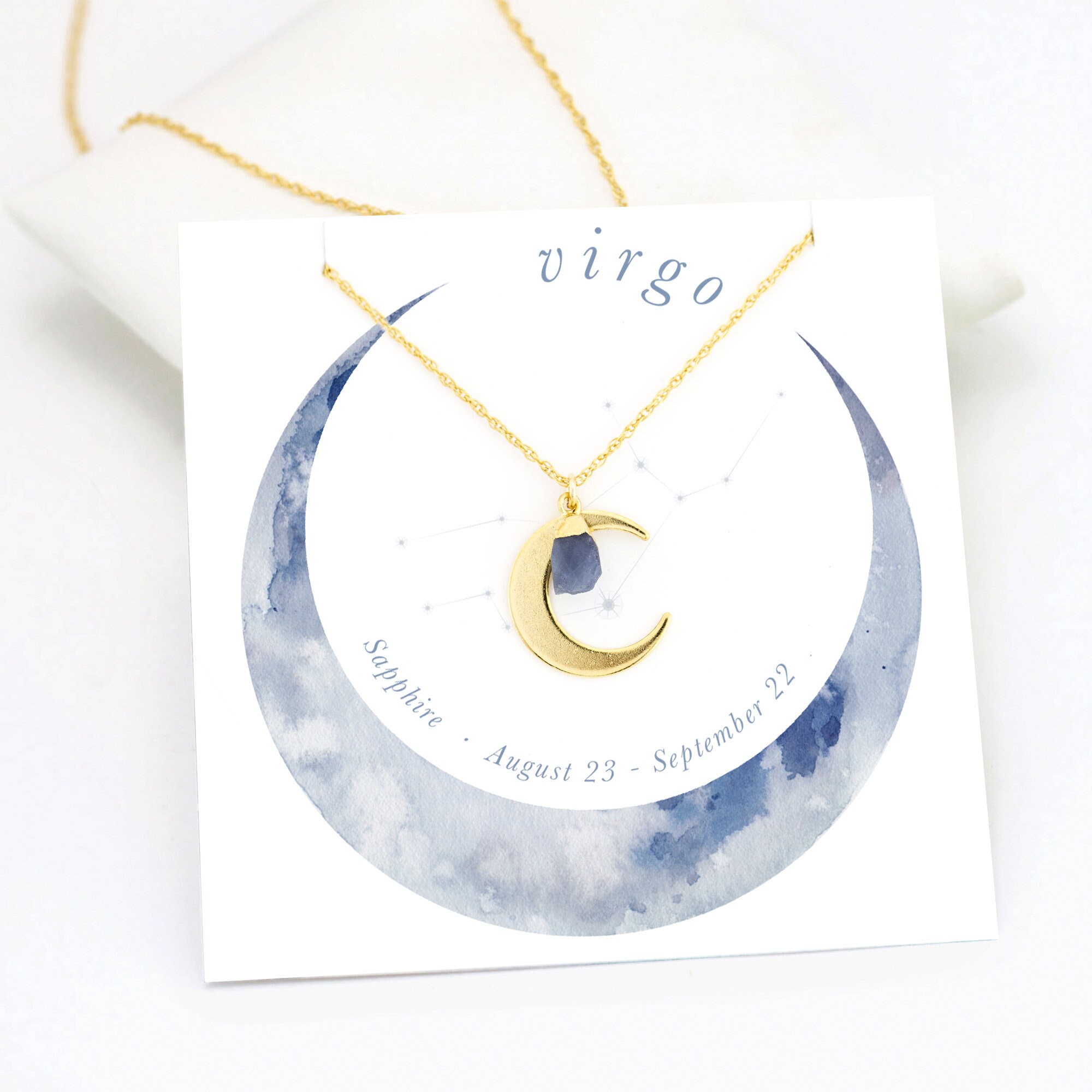 12 Constellation Necklace Zodiac Signs Cabochon Glass Crescent Moon Pendant  Clavicle chain Necklace Birthday Gifts for Women