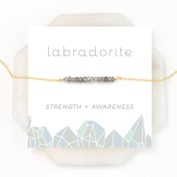 Labradorite Layering Necklace Strength Jewelry Raw Stone | Etsy