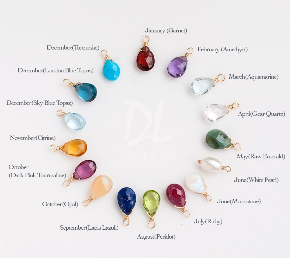 Birthstone Cluster Necklace with Real Gemstones | Sterling Silver -  Handmade Jewellery UK Odissa
