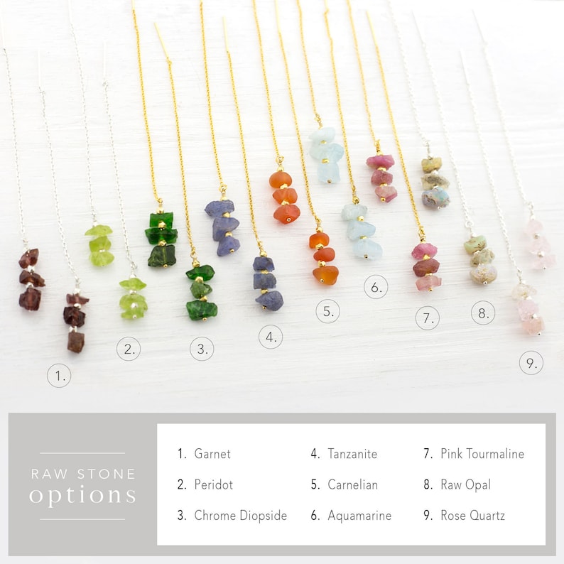 Orange Carnelian Threader Earrings Raw Gemstone Jewelry Etsy