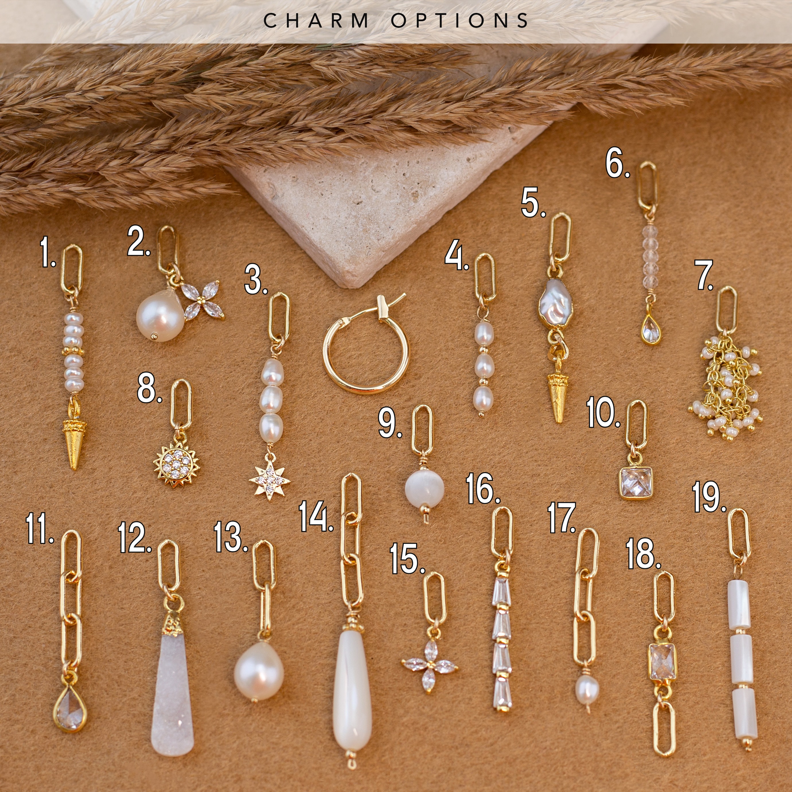 12pcs/set DIY Earring Making - Sea Shell Drop Dangle Charm Hoop Earrings  Mixed