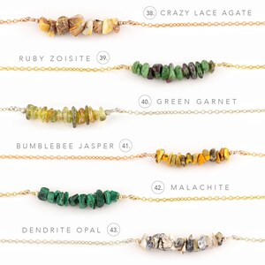 Natural Raw Emerald Bar Necklace, Gemstone Layering Necklace, May Birthstone Necklace, Delicate Necklace, Minimalist Bar Necklace, NK-RB image 8