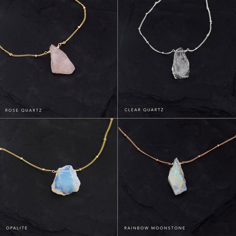 NK-ST Gold Satellite Chain Raw Citrine Necklace Raw Crystal Nugget Rough Gemstone Necklace Boho Gift Ideas November Birthstone Jewelry