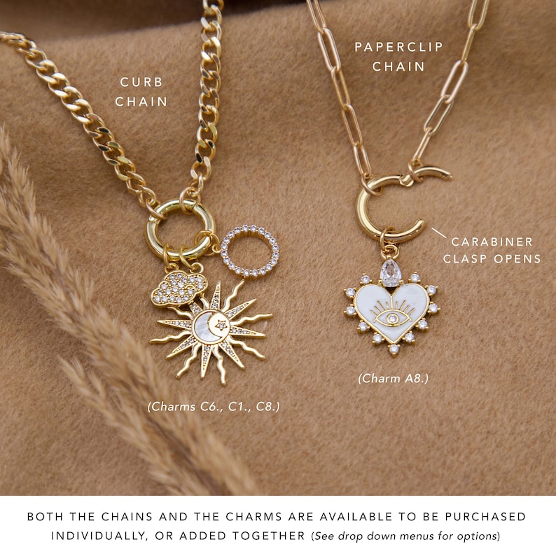 Unique Gold Crystal Add on Charms, Pavé Cubic Zirconia CZ Charms ...