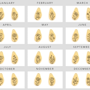 Add On Individual Dainty Birth Flower Petal Charms ONLY