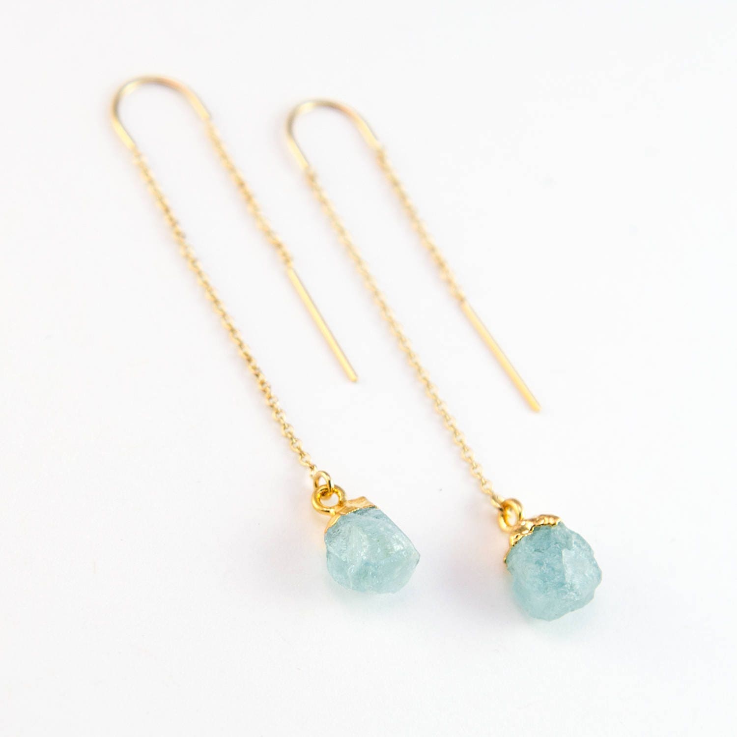 Raw Aquamarine Earrings 